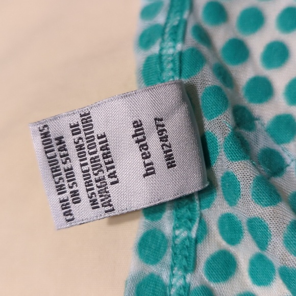 Prana greenish polka dot cap sleeve top light & breezy - Picture 5 of 7